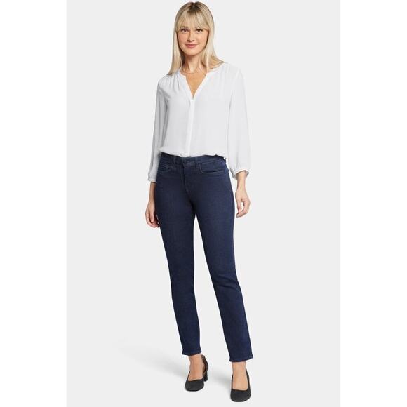 NYDJ Denim - NWT NYDJ Sheri Slim womens dark wash jeans stretch lift tuck tech straight 16